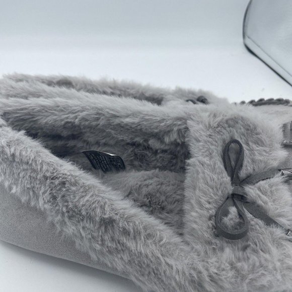 NAUTICA Women's FAUX FUR LINED step in slippers w/sole in GRAY sz 9 US -  VGUC - Picture 4 of 7